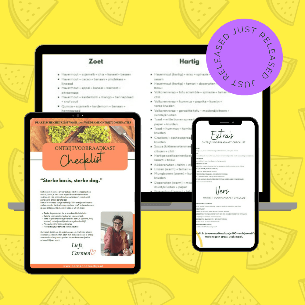 Digitale checklist met gezonde en gevarieerde ontbijttips